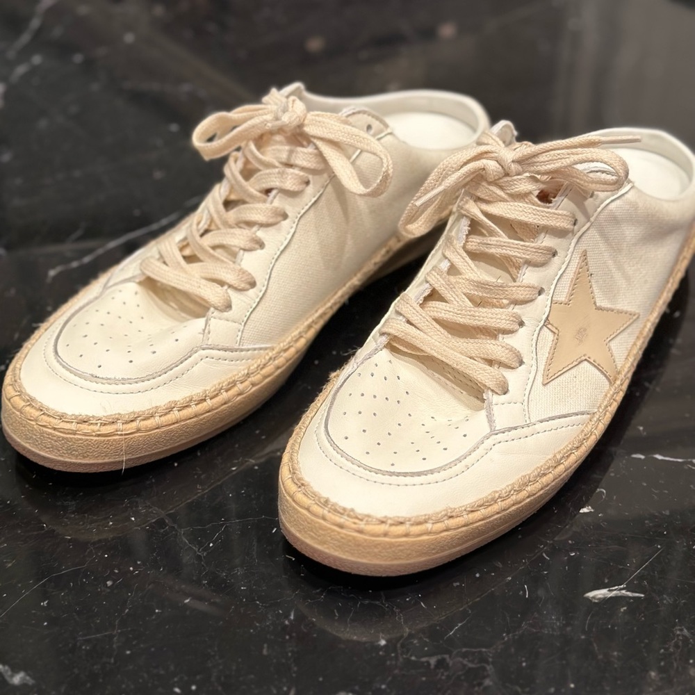 Golden Goose Cream and Tan Sneakers - Picture 3 of 6